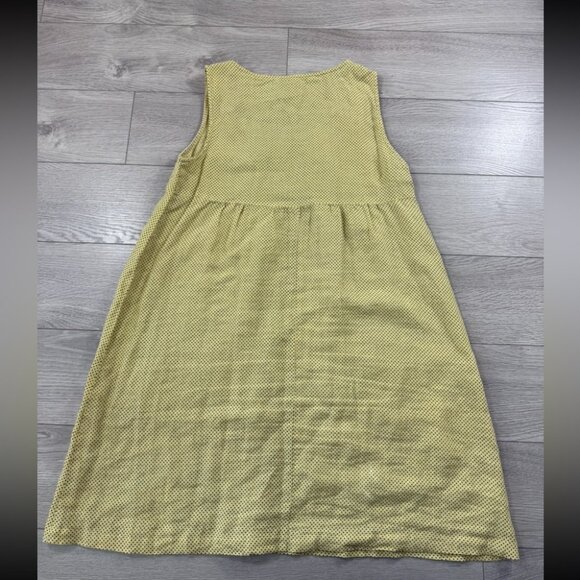 Cut Loose Butter Yellow Polka Dot Sleeveless Lagenlook Mini Tunic Dress - Picture 2 of 11